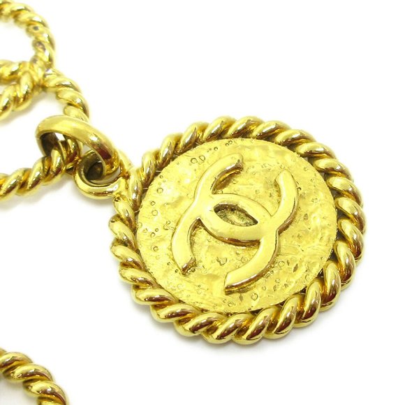 CHANEL CC Logos Medallion Charm Gold Chain Belt 25 - Picture 5 of 5